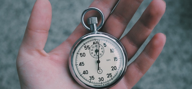 Fitness Motivation: Foto von einer Stoppuhr.