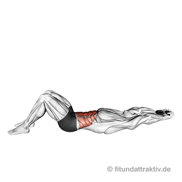 Sixpack antrainieren: GIF von der Übung Bauchpresse mit Hantelscheibe.