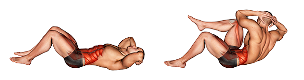 Schräge Bauchmuskeln trainieren: Bild von der Übung seitliche Crunches.