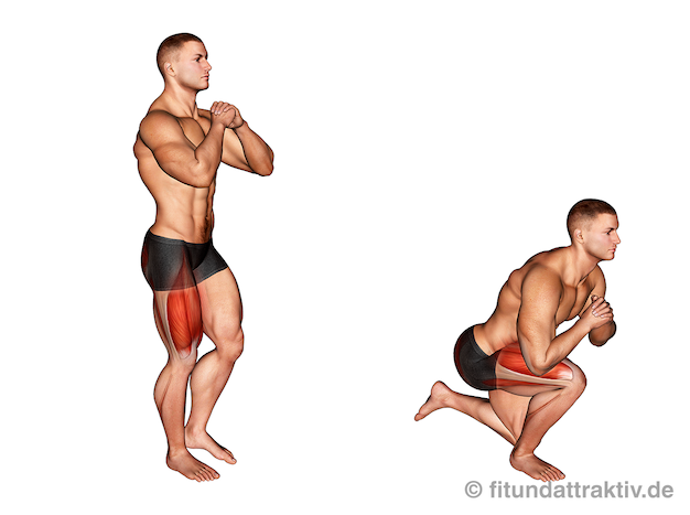 Bild von der Übung einbeinige Kniebeuge.