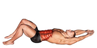 Eigengewicht Trainingsplan: Foto von der Übung Bauchpresse.