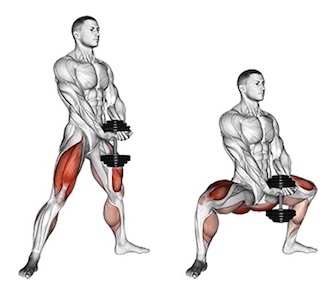 Definierte Muskeln: Foto von der Übung Breite Kniebeugen.
