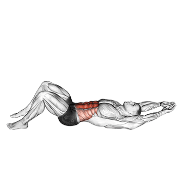 Muskelaufbau ohne Geräte Trainingsplan: GIF von der Übung Bauchpresse gestreckt.
