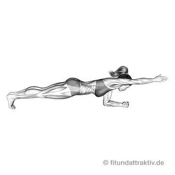GIF von der Übung Plank mit Armheben.