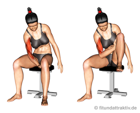 Armmuskeln aufbauen Frauen: Bild von der Übung Bizeps Curl ohne Geräte.