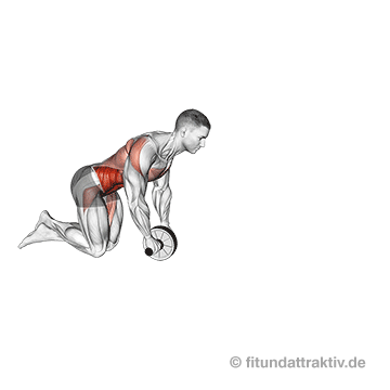 Bauchübungen mit Kurzhanteln: GIF von der Übung Ausrollen mit Kurzhantel.