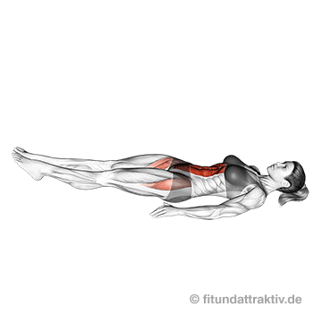 Untere Bauchmuskeln trainieren Frau: GIF von der Übung Knieheben liegend.
