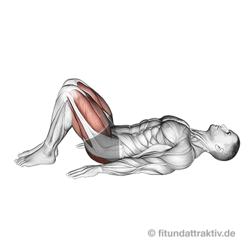 Ganzkörpertraining ohne Geräte PDF: GIF von der Übung Beckenheben.