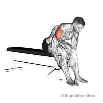 GIF von der Übung Kabelzug überkreuz sitzend Seitheben vorgebeugt.